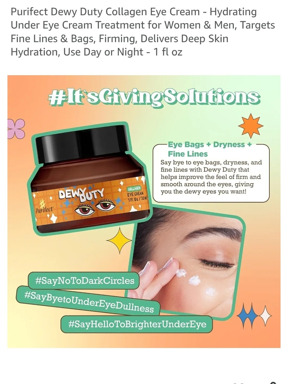Dewy Duty Collagen Eye Cream - Hydrating Eye Treatment (Brown)